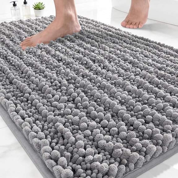 10 Best Non Slip Bathroom Rugs for Elderly in 2026 7 yimobra grey chenille rug