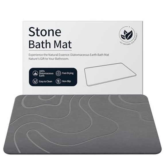 10 Best Quick Dry Bath Mats for 2026 1 zikibl grey stone bath mat
